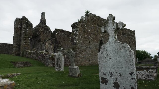 Ruined monastic settlement Clonmacnoise, County Offaly, Ireland