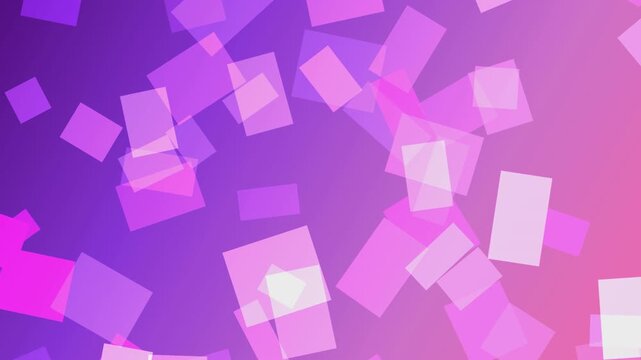 Abstract background with floating pink and purple square shapes on a soft colorful gradient