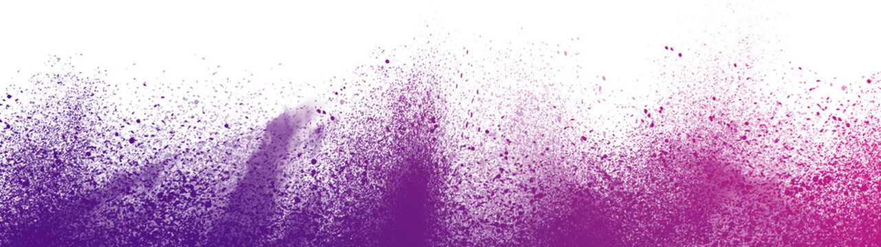 Purple Pink Powder Top Border Overlay PNG for Holi Festival, Diwali Design and Color Run Isolated on Transparent Background