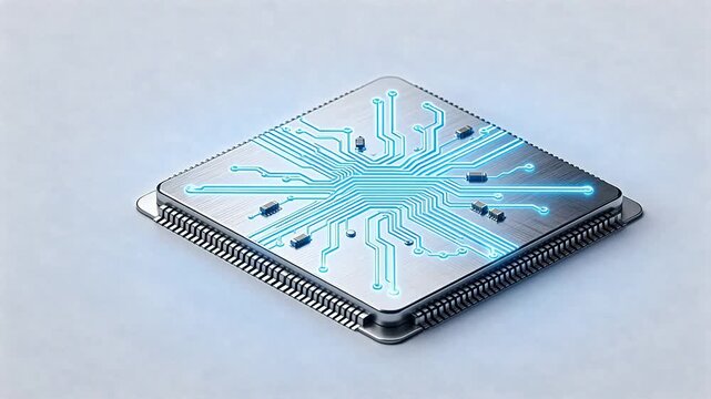 Microchip with glowing circuitry