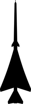Lockheed X-59 QueSST Quiet Supersonic Research Aircraft Plan View Vector Silhouette Black Isolated White