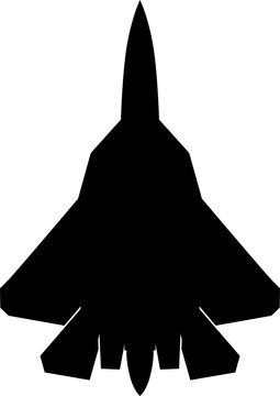 Sukhoi Su-57 Felon Fifth-Generation Russian Stealth Fighter Plan View Vector Silhouette Black Isolated White