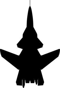 Sukhoi Su-47 Berkut Forward-Swept Wing Experimental Fighter Plan View Vector Silhouette Black Isolated White