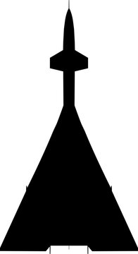 North American XB-70 Valkyrie Mach 3 Delta-Wing Bomber Plan View Vector Silhouette Black Isolated White