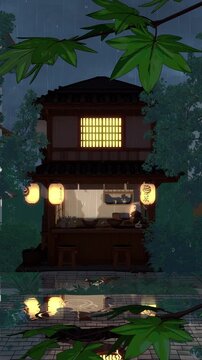Rainy Japanese Ramen Shop