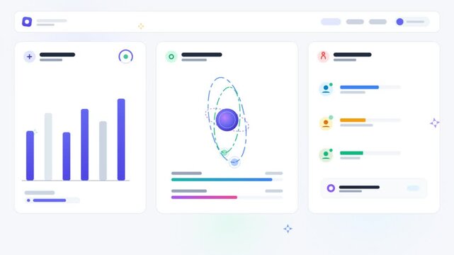 Futuristic Data Analytics Dashboard Interface Animation.