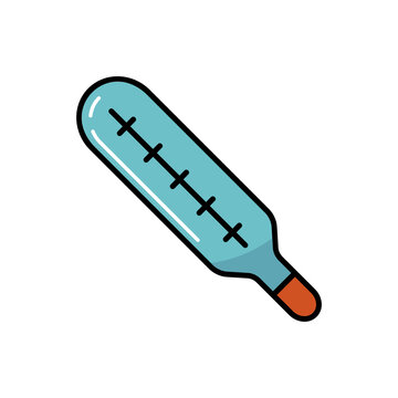 Mercury medical thermometer vector icon