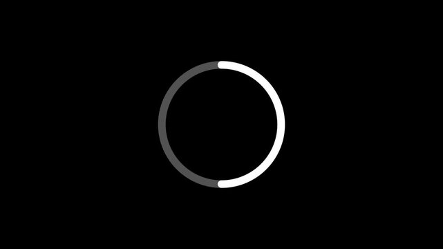 Gradient Circular Loading Animation on Black Background.pend.ing circle icon animation , on black background. Simple loading bar, Abstract circle. 4k video