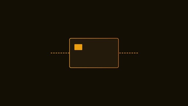 Minimalist credit card animation with dashed line for financial technology and digital payment concepts 4k