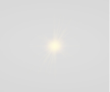 A bright yellow sunshine graphic features symmetrical rays and glowing natural light. Classic summer artwork fits educational and weather projects. Perfect for transparent png.