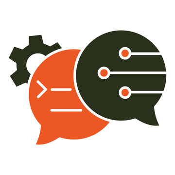 Artificial Intelligence Chat Prompt Solid Vector Icon