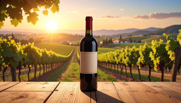 Red Wine Vineyard Sunset