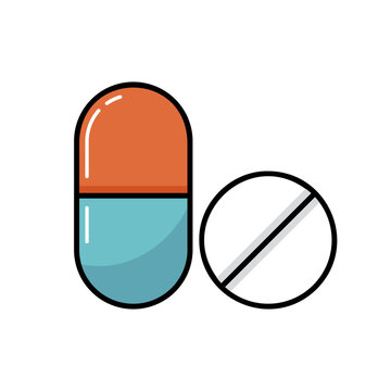 Tablets and pill vector icon. Medical sign