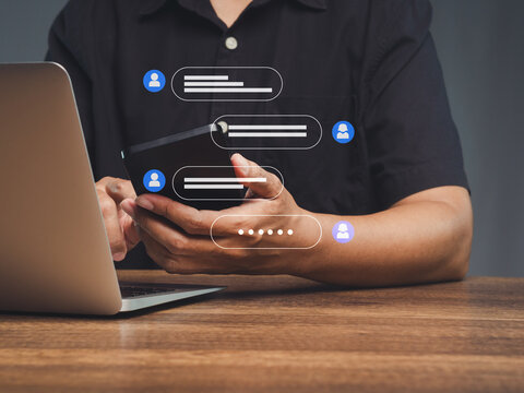 Business Online Chat Using Smartphone at Work