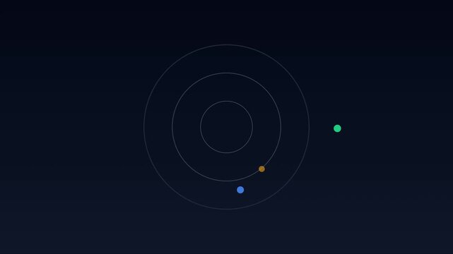 Digital radar screen interface with scanning motion and target tracking points animation 4k sonar
