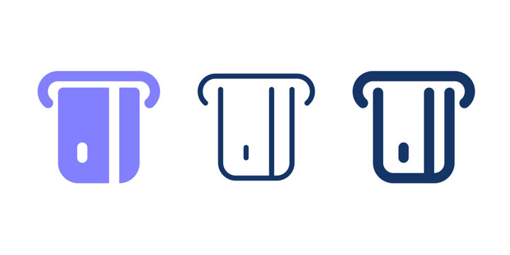Cash withdrawal line icon. Atm and credit card solid vector icon.
