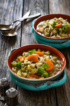 Krupnik - polish barley soup with chicken
