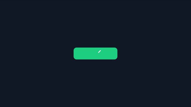 Minimalist green button ui with loading progress bar animation for digital interface 4k user interface