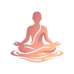 Obraz premium Silhouette of a person meditating in a lotus position, symbolizing peace and mindfulness.