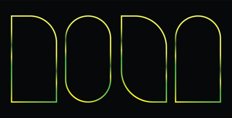 Dodo text with neon green and yellow gradient outline © DESIGN STORE