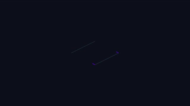 Minimalist isometric rhombus shape animation with neon glowing light effects 4k