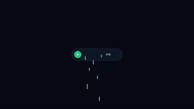 Minimalist media player interface with play button and time counter overlay animation 4k playback