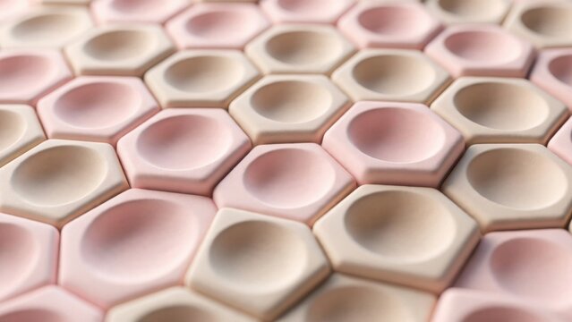 Abstract Hexagonal Pattern with Soft Pastel Colors and Subtle Texture.