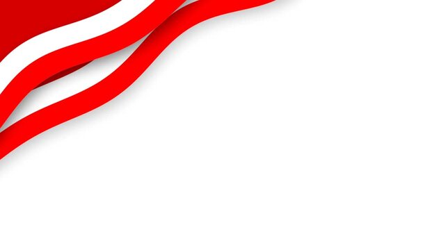 Indonesia Independence Day Red and White Flag Wave Frame Background Loop.