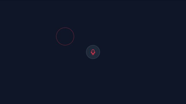 Minimalist red microphone pulsing animation for voice recording and audio interface ui 4k pulse sound