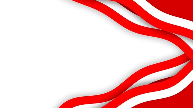 Indonesia Independence Day Red and White Abstract Wave Background Loop.