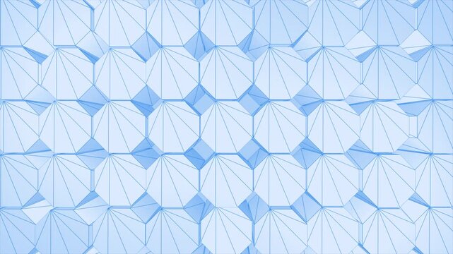 Royal blue color multiple wiggling octagonal shapes 3d hexagon design geometrical background