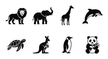 Obraz premium Animal Silhouettes A Collection Of Black Vector Wildlife Graphics