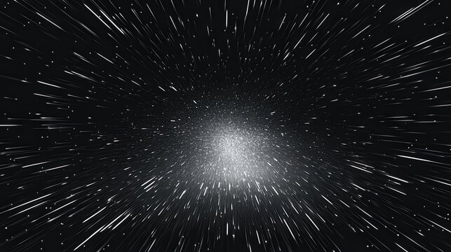 Hyperspace light speed travel effect. Stars moving fast in deep space warp background.