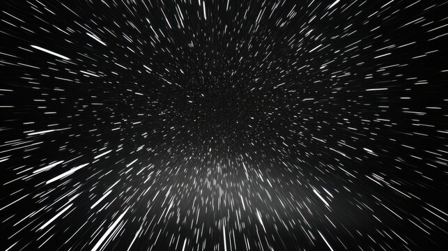 Abstract space warp background. Fast light speed travel through stars and galaxy.