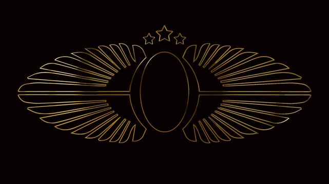 luxury gold empty logo with wings on the alpha channel background
