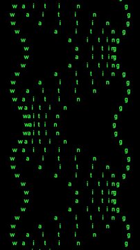 Green Digital Matrix Typography Waiting Transparent Loop