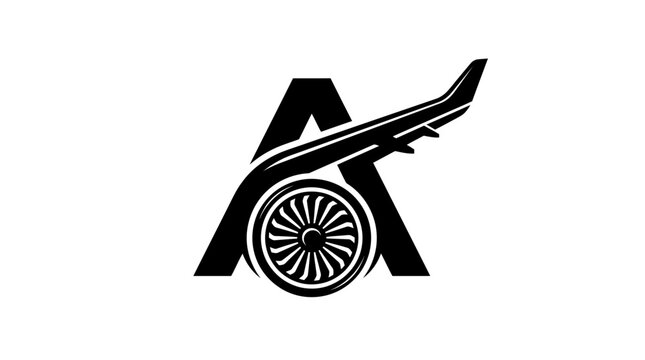 Black letter A logo with wing.