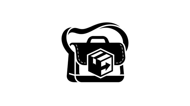 Black messenger bag with box.