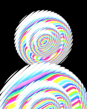 Abstract psychedelic rainbow circles with glitch effect abstract psychedelic background circular