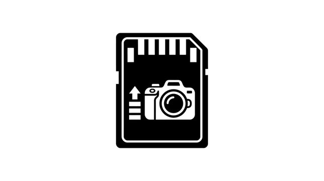 Black and white camera memory card.
