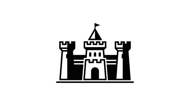 Black and white castle icon.