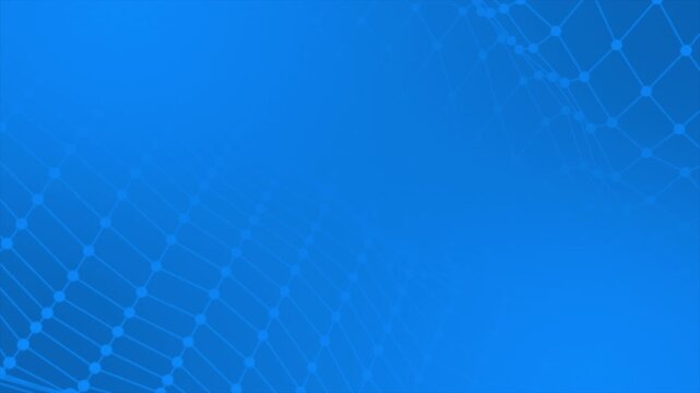 Royal blue color wiggling dotted interconnected mesh pattern with blank space modern design geometrical background