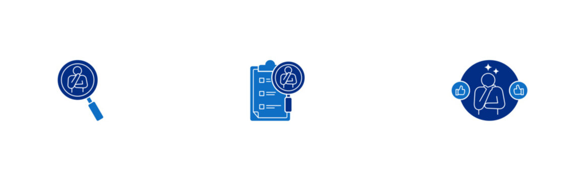 Self-Regulation icon set containing self monitoring, evaluation and reinforcement vector concept illustration