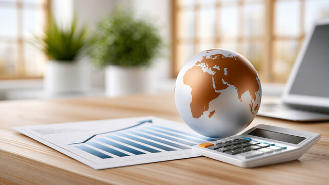 Global economy inflation forecast concept with chart