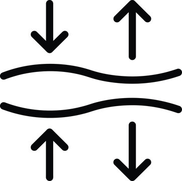 Vector icon illustrating pressure dynamics on a flexible surface with pressure, compression