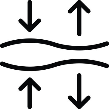Vector icon illustrating pressure dynamics on a flexible surface with pressure, compression