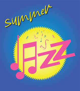 PrintSummer Jazz Festival Color Vector Illustration