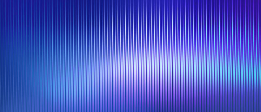 Vertical metallic stripes pattern with blue and purple gradient lighting