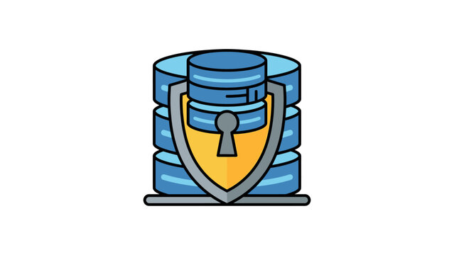Secure database server icon representing data protection and cybersecurity.