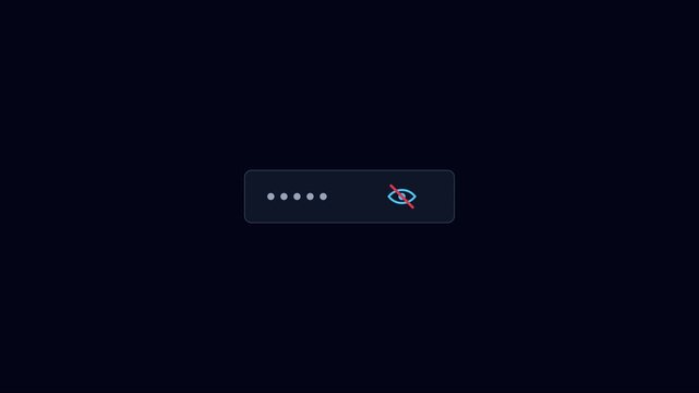 Password field security toggle animation showing hidden and visible text 4k login authentication
